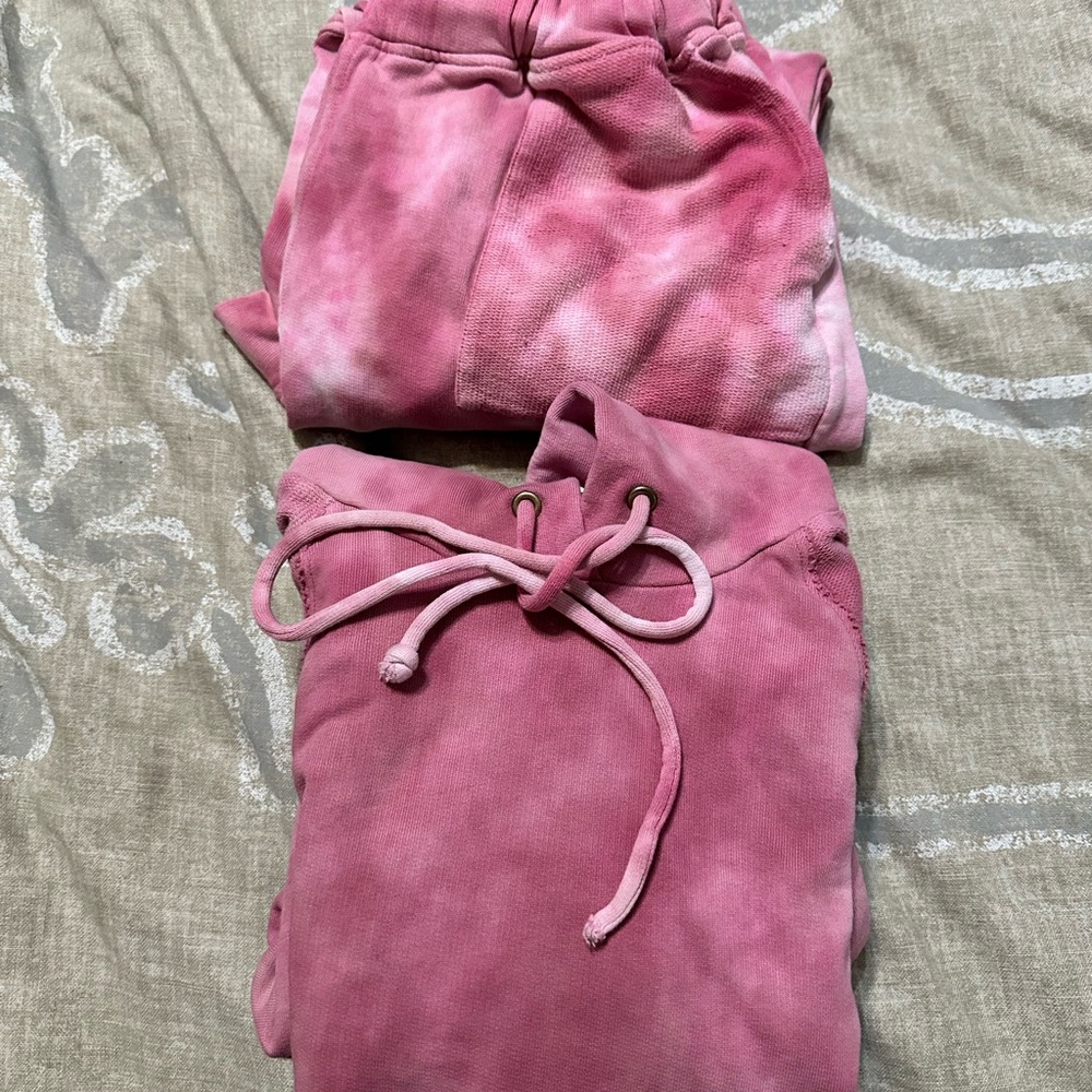 LoveShackFancy Pink Tie-Dye Joggers